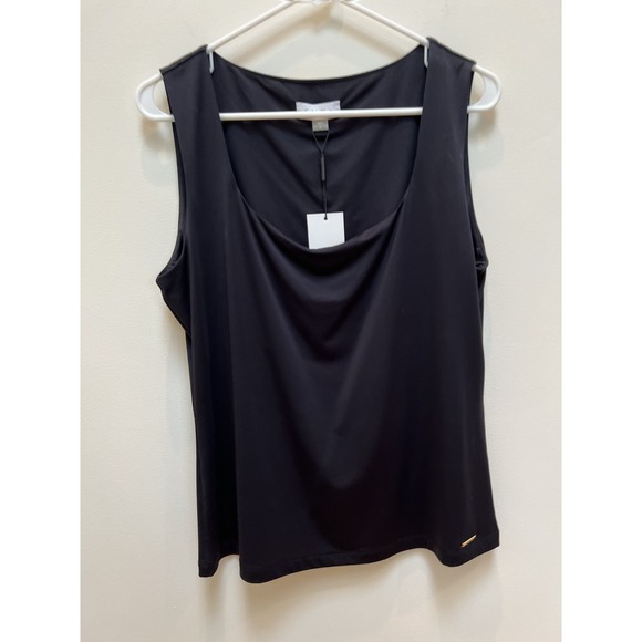 Calvin Klein Tops - Calvin Klein Wom sleeveless top black square neck bust is lined NWT